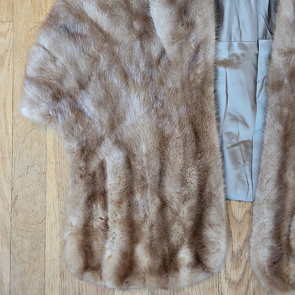 Vintage real mink cape wrap with pockets M/L